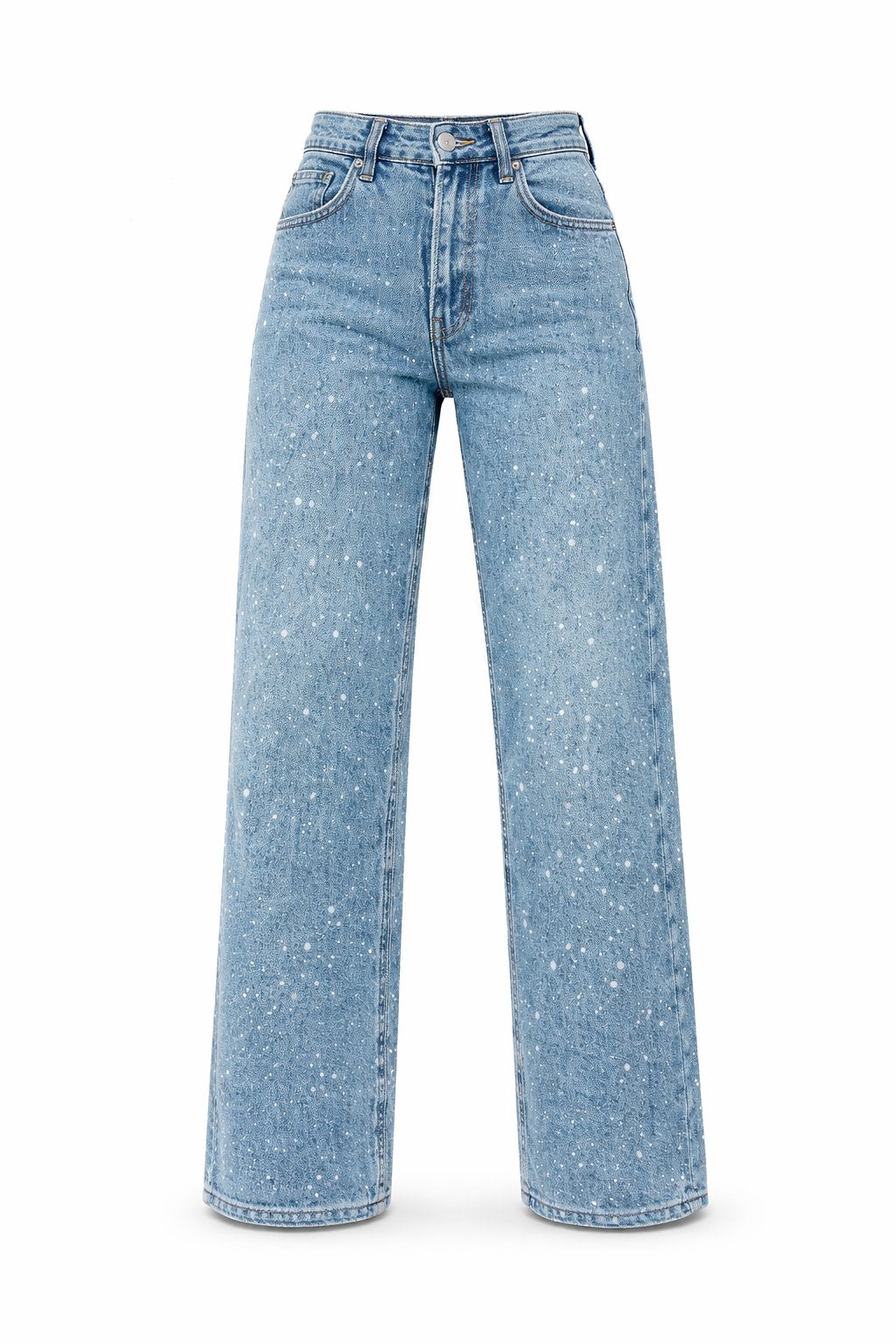 Sophie | Women's High-Waist Wide-Leg Glitter Denim Jeans