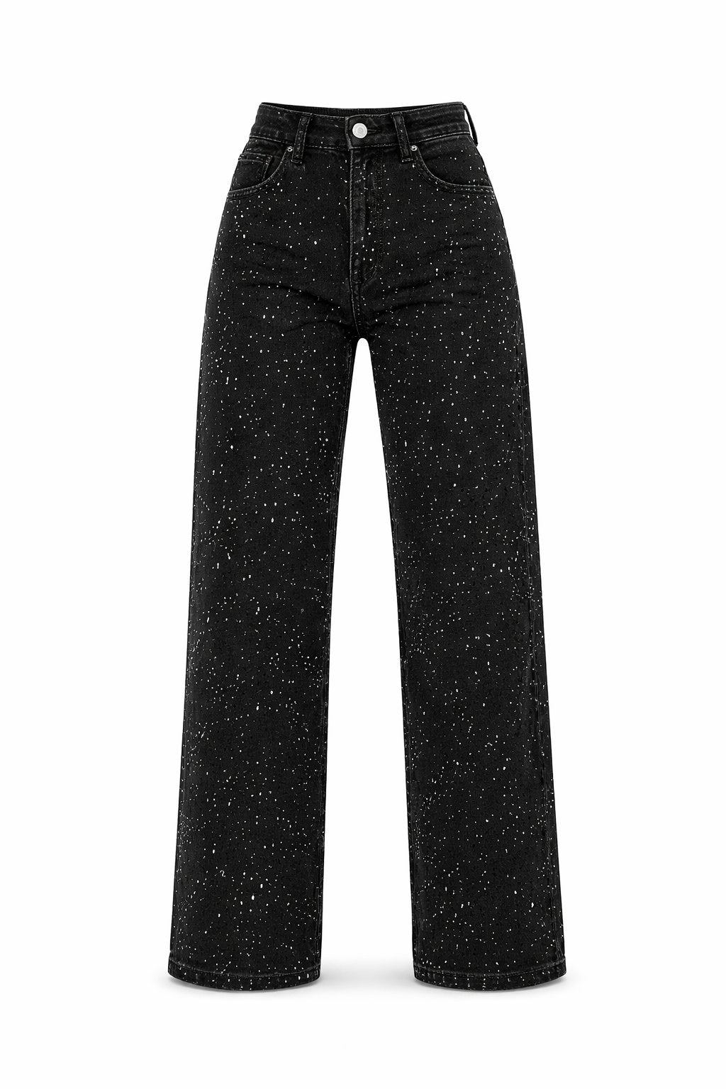 Sophie | Women's High-Waist Wide-Leg Glitter Denim Jeans