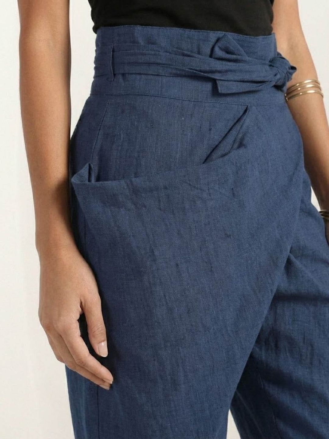 Ivy | Women's High-Waist Wrap-Front Cropped Tapered Trousers