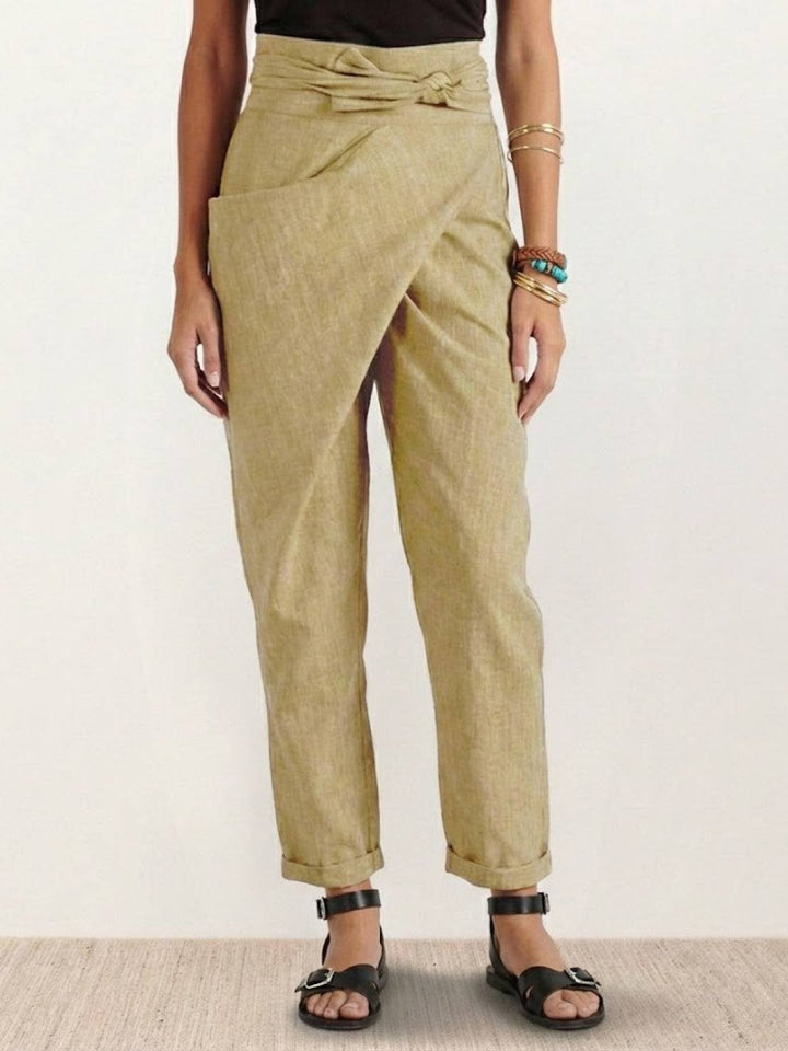 Ivy | Women's High-Waist Wrap-Front Cropped Tapered Trousers