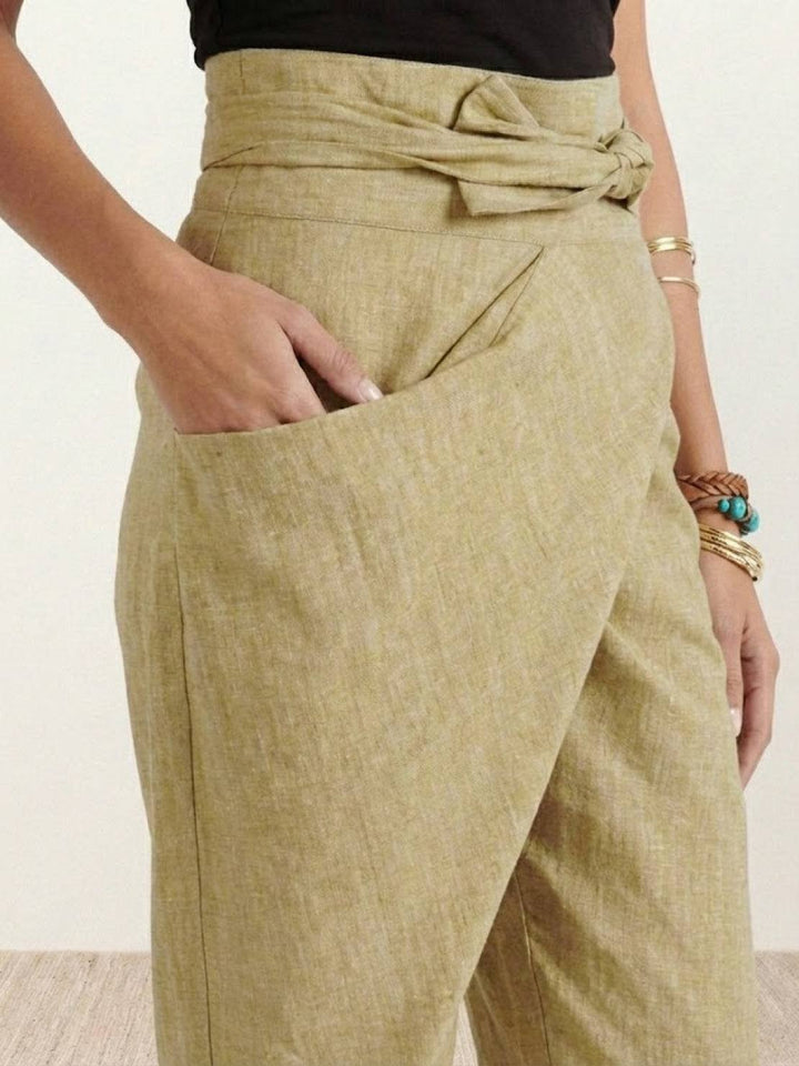 Ivy | Women's High-Waist Wrap-Front Cropped Tapered Trousers