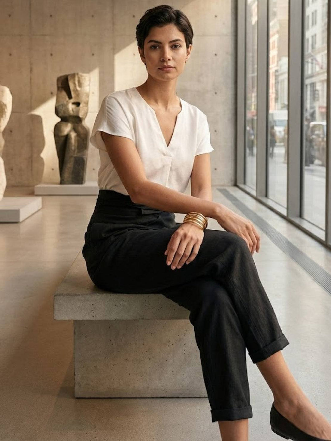 Ivy | Women's High-Waist Wrap-Front Cropped Tapered Trousers