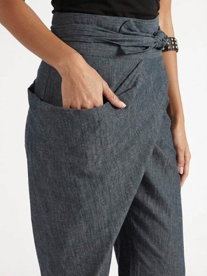 Ivy | Women's High-Waist Wrap-Front Cropped Tapered Trousers
