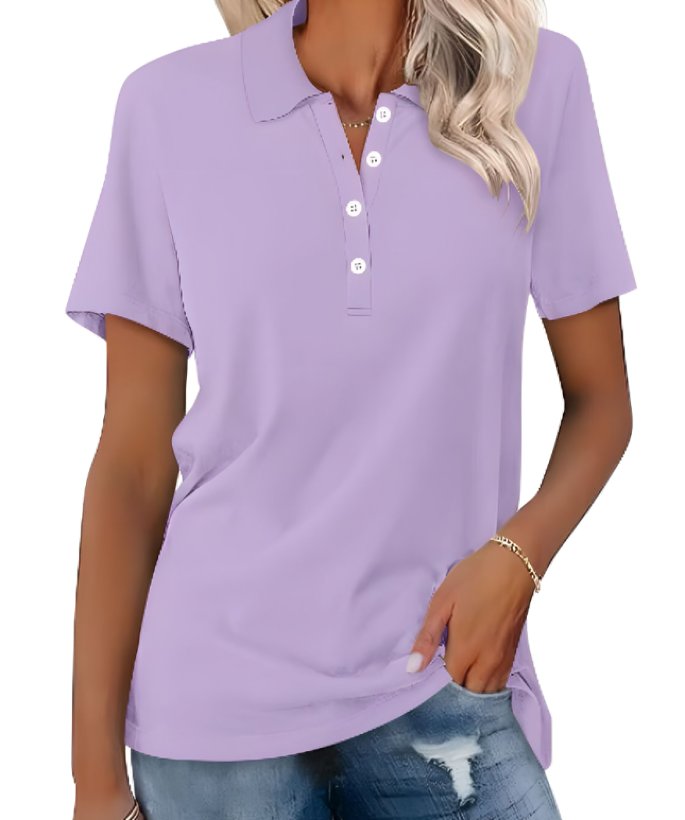 Scarlett | Women's Polo Shirt Pique Cotton Relaxed Fit Short Sleeve