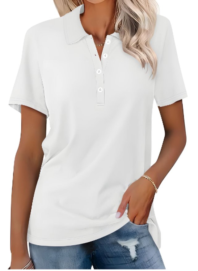 Scarlett | Women's Polo Shirt Pique Cotton Relaxed Fit Short Sleeve