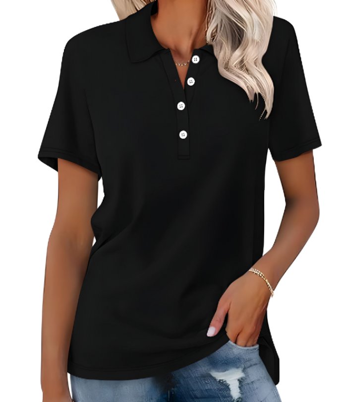 Scarlett | Women's Polo Shirt Pique Cotton Relaxed Fit Short Sleeve