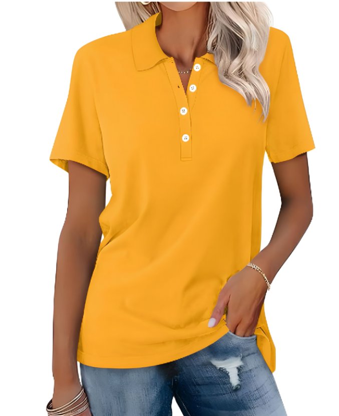 Scarlett | Women's Polo Shirt Pique Cotton Relaxed Fit Short Sleeve