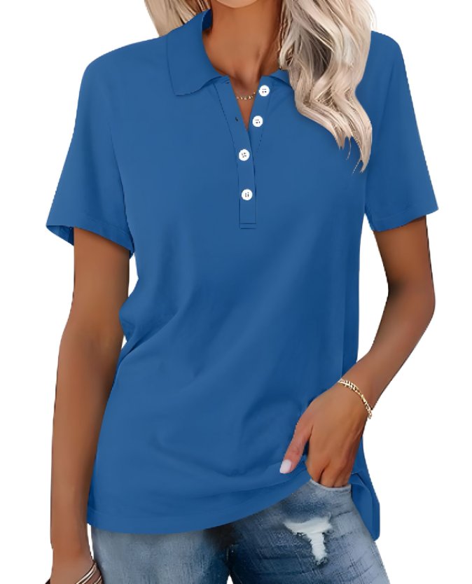 Scarlett | Women's Polo Shirt Pique Cotton Relaxed Fit Short Sleeve