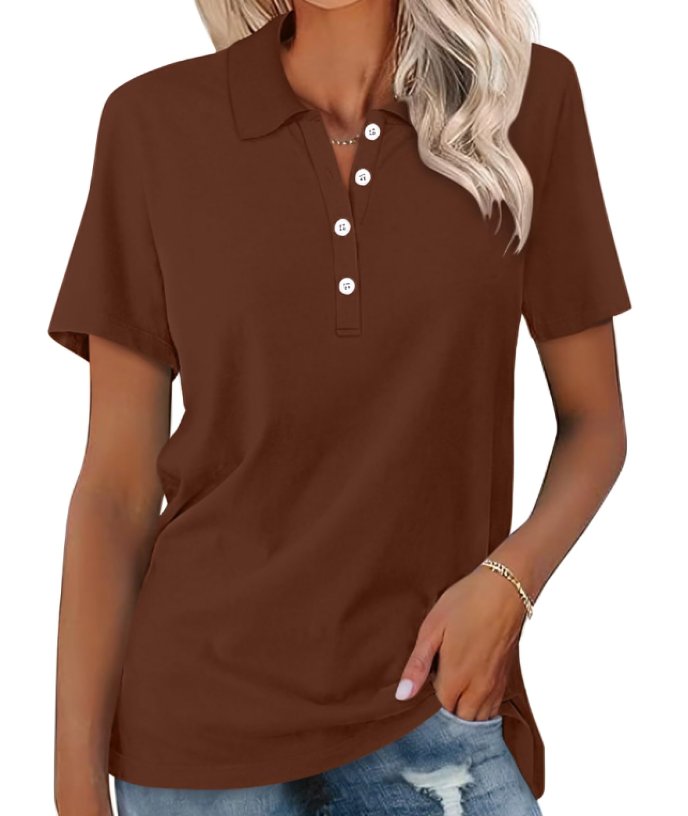 Scarlett | Women's Polo Shirt Pique Cotton Relaxed Fit Short Sleeve