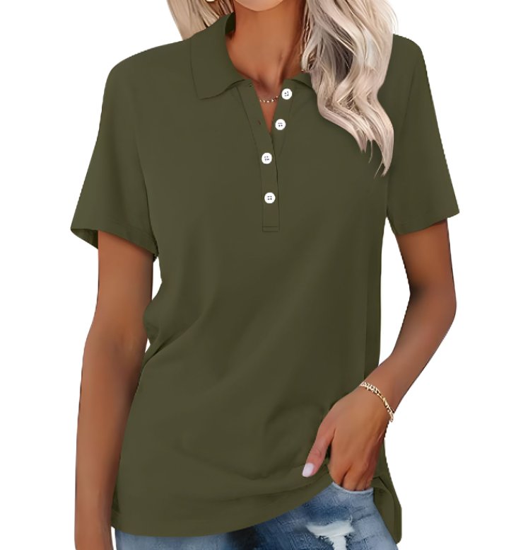 Scarlett | Women's Polo Shirt Pique Cotton Relaxed Fit Short Sleeve