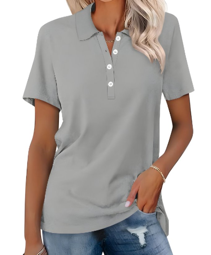 Scarlett | Women's Polo Shirt Pique Cotton Relaxed Fit Short Sleeve