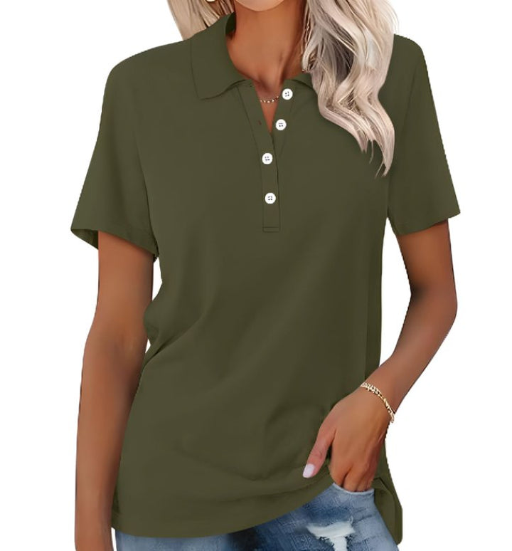 Scarlett | Women's Polo Shirt Pique Cotton Relaxed Fit Short Sleeve