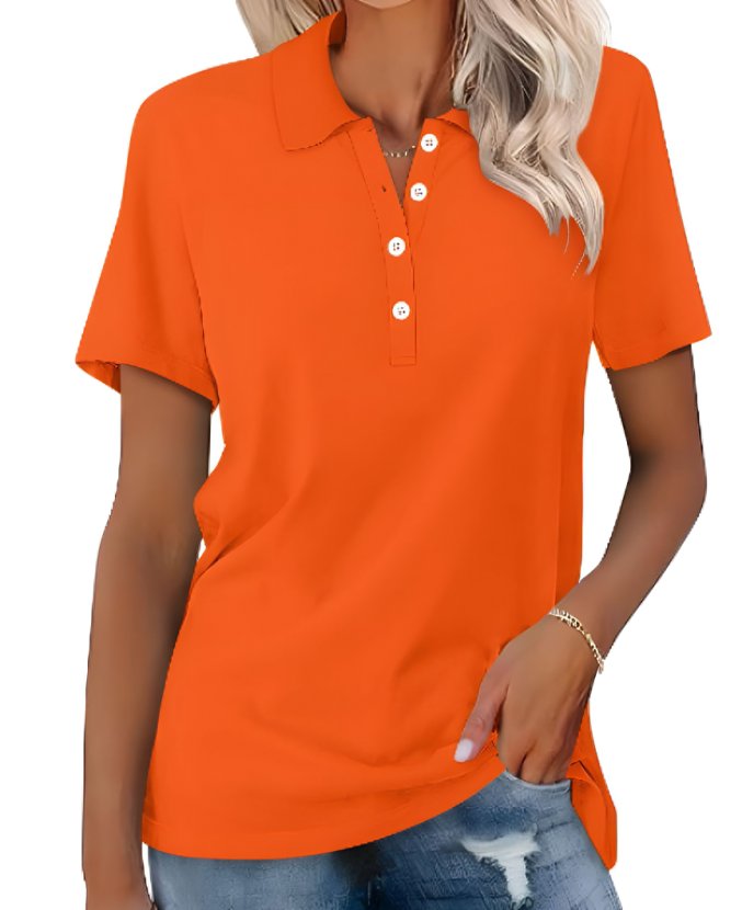 Scarlett | Women's Polo Shirt Pique Cotton Relaxed Fit Short Sleeve