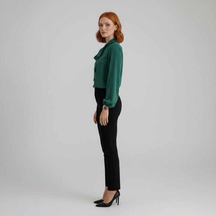 Ivy | Women's Relaxed-Fit Bow-Tie Neck Long-Sleeve Blouse