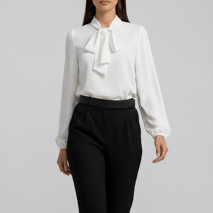Ivy | Women's Relaxed-Fit Bow-Tie Neck Long-Sleeve Blouse