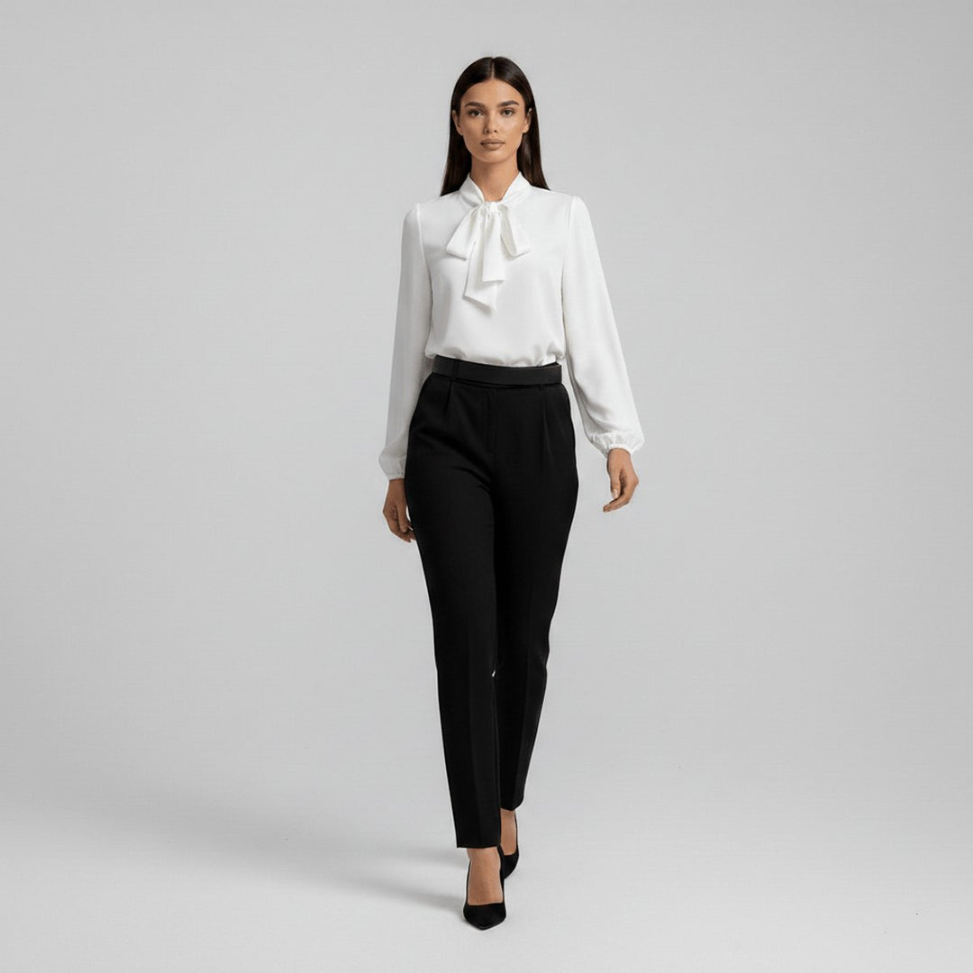 Ivy | Women's Relaxed-Fit Bow-Tie Neck Long-Sleeve Blouse