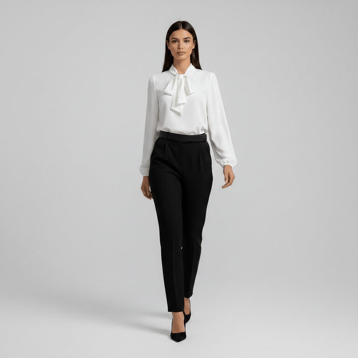 Ivy | Women's Relaxed-Fit Bow-Tie Neck Long-Sleeve Blouse