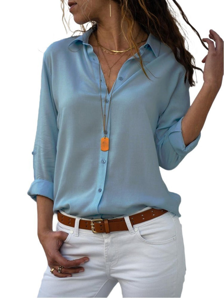 Ivy | Women's Relaxed-Fit Button-Down Roll-Sleeve Blouse