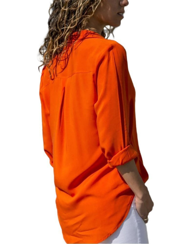 Ivy | Women's Relaxed-Fit Button-Down Roll-Sleeve Blouse