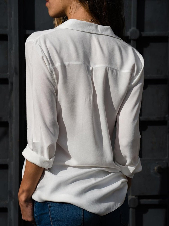 Ivy | Women's Relaxed-Fit Button-Down Roll-Sleeve Blouse