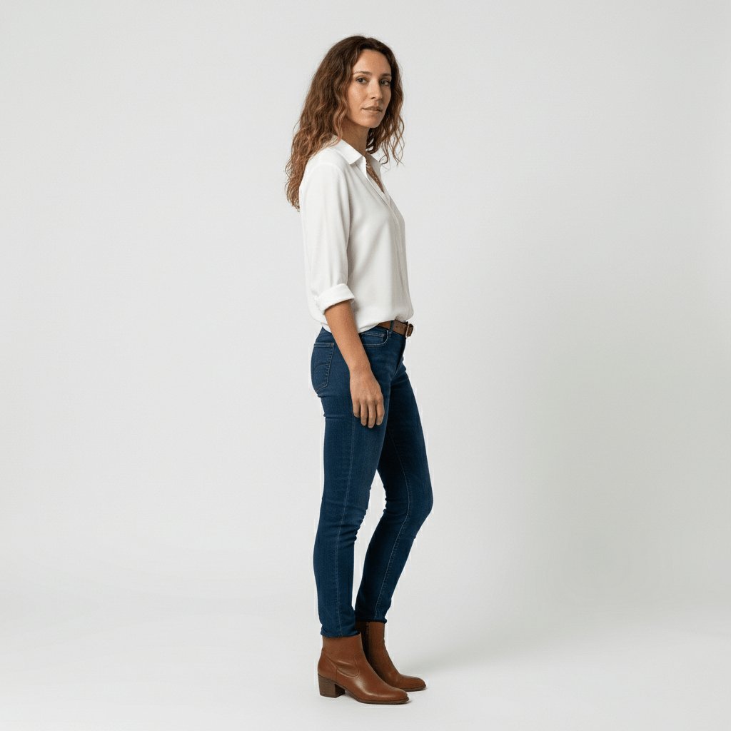 Ava | Women's Relaxed-Fit Button-Up Long-Sleeve Shirt-Collar Blouse