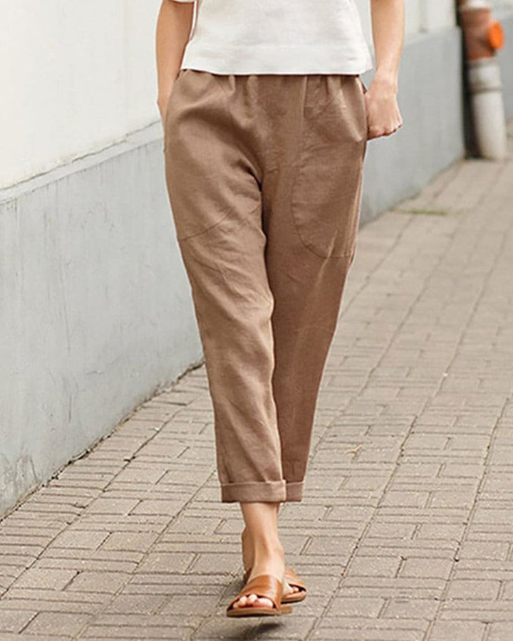 Rosie | Women's Relaxed-Fit Linen Cotton Tapered Trousers
