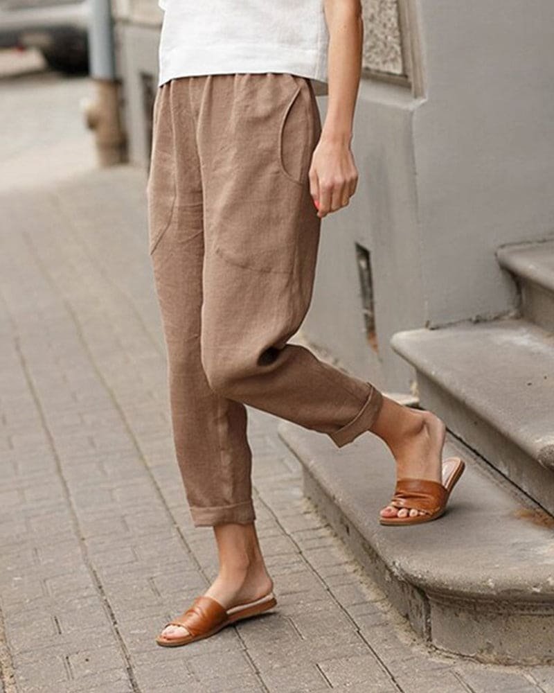 Rosie | Women's Relaxed-Fit Linen Cotton Tapered Trousers