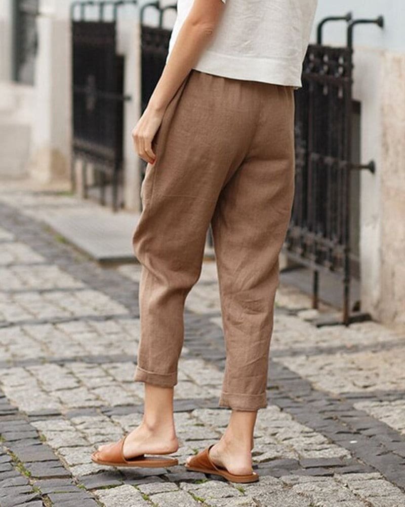 Rosie | Women's Relaxed-Fit Linen Cotton Tapered Trousers
