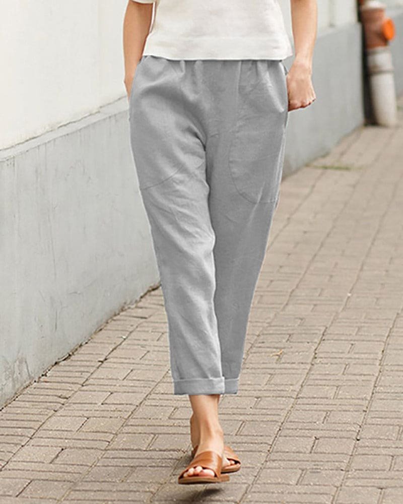 Rosie | Women's Relaxed-Fit Linen Cotton Tapered Trousers