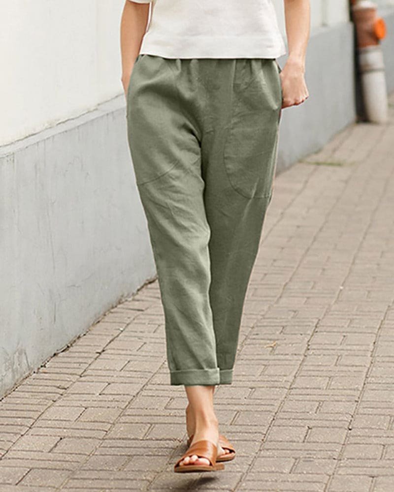 Rosie | Women's Relaxed-Fit Linen Cotton Tapered Trousers