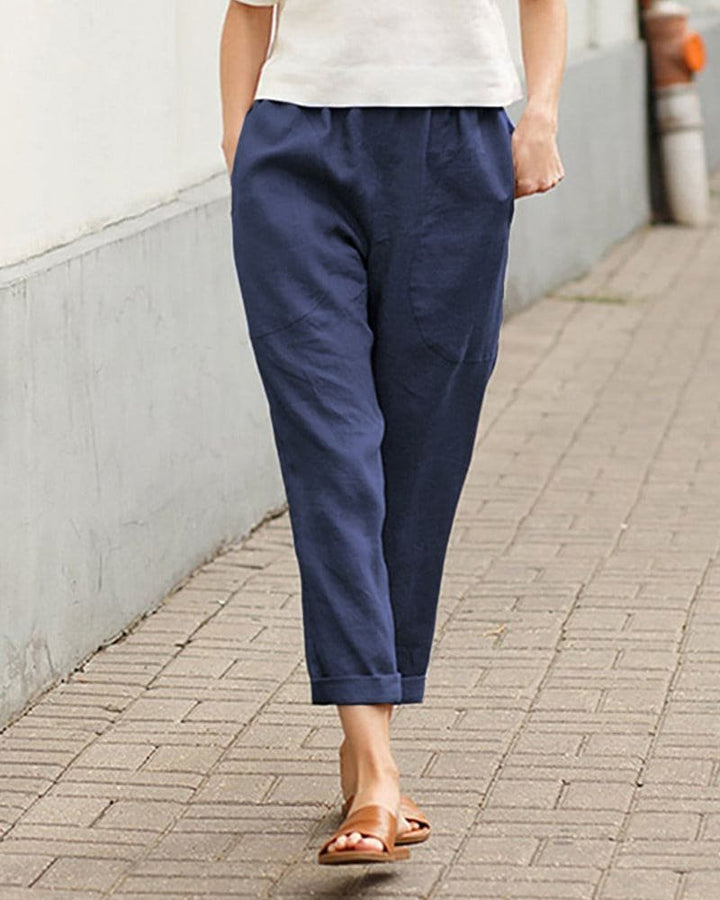 Rosie | Women's Relaxed-Fit Linen Cotton Tapered Trousers