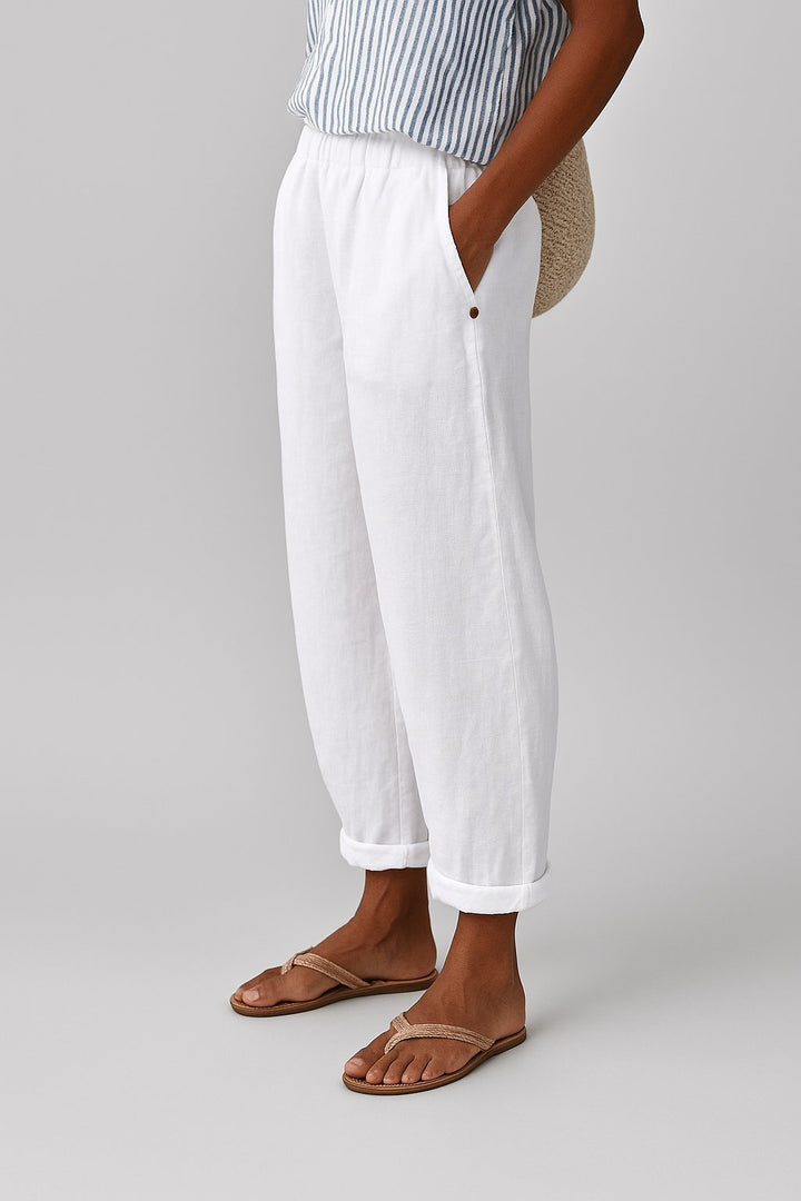 Evelyn | Women's Relaxed-Fit Linen-Look Trousers with Side Pockets