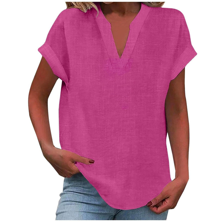 Aria | Women's Relaxed-Fit Short-Sleeve V-Neck Blouse