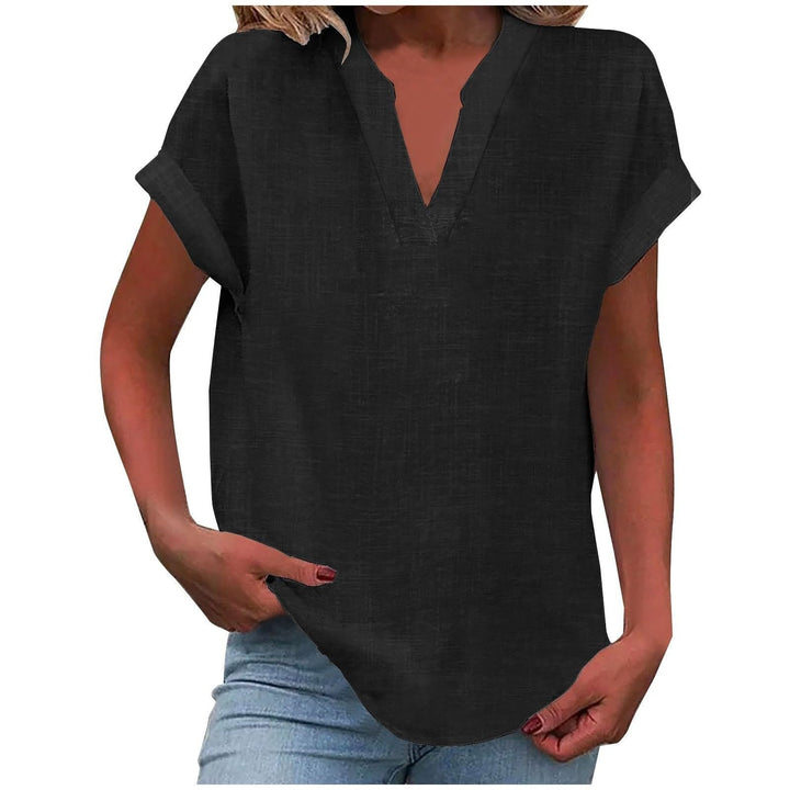Aria | Women's Relaxed-Fit Short-Sleeve V-Neck Blouse