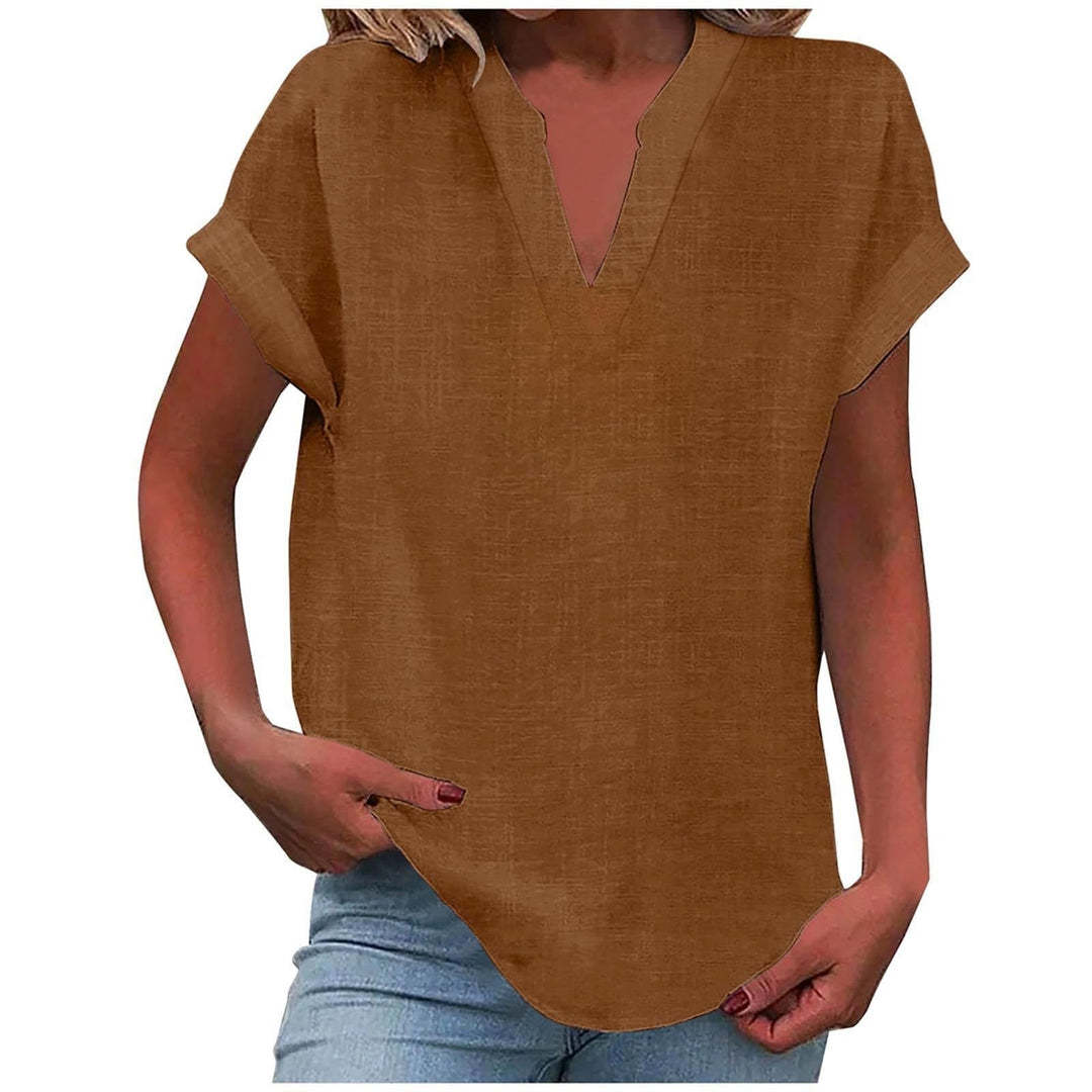 Aria | Women's Relaxed-Fit Short-Sleeve V-Neck Blouse