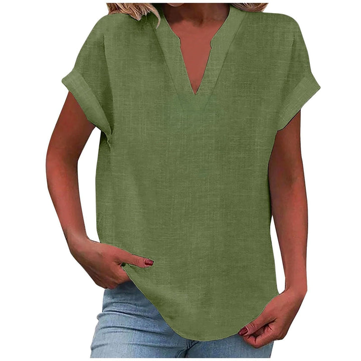 Aria | Women's Relaxed-Fit Short-Sleeve V-Neck Blouse