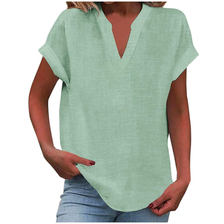 Aria | Women's Relaxed-Fit Short-Sleeve V-Neck Blouse