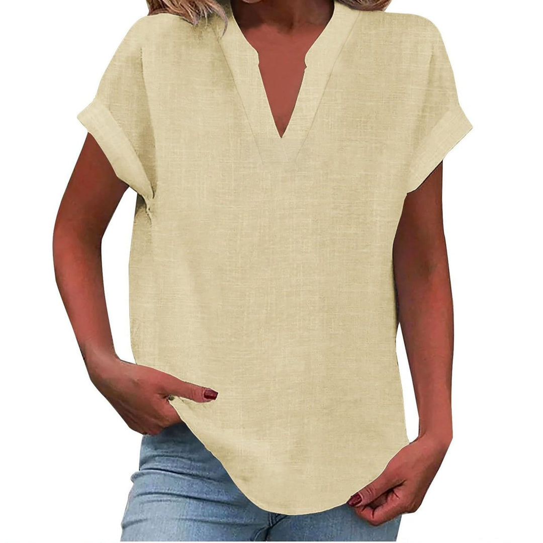 Aria | Women's Relaxed-Fit Short-Sleeve V-Neck Blouse