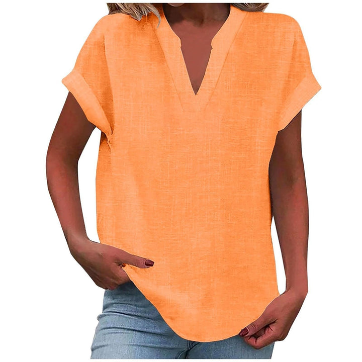 Aria | Women's Relaxed-Fit Short-Sleeve V-Neck Blouse