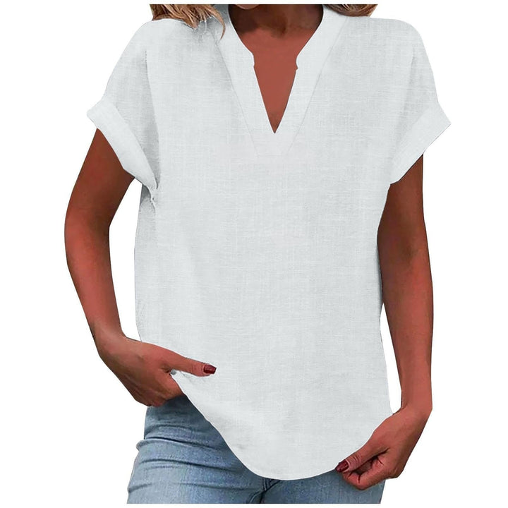 Aria | Women's Relaxed-Fit Short-Sleeve V-Neck Blouse