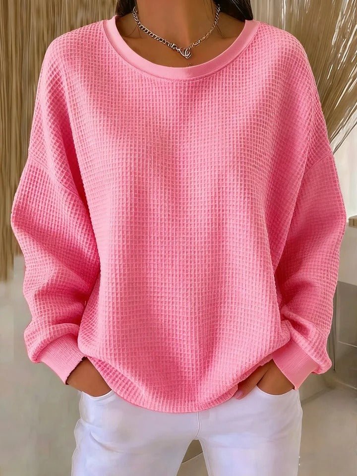 Willow | Women's Relaxed-Fit Textured Waffle-Knit Jumper