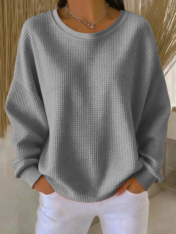 Willow | Women's Relaxed-Fit Textured Waffle-Knit Jumper