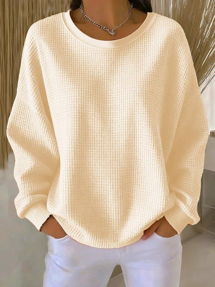 Willow | Women's Relaxed-Fit Textured Waffle-Knit Jumper
