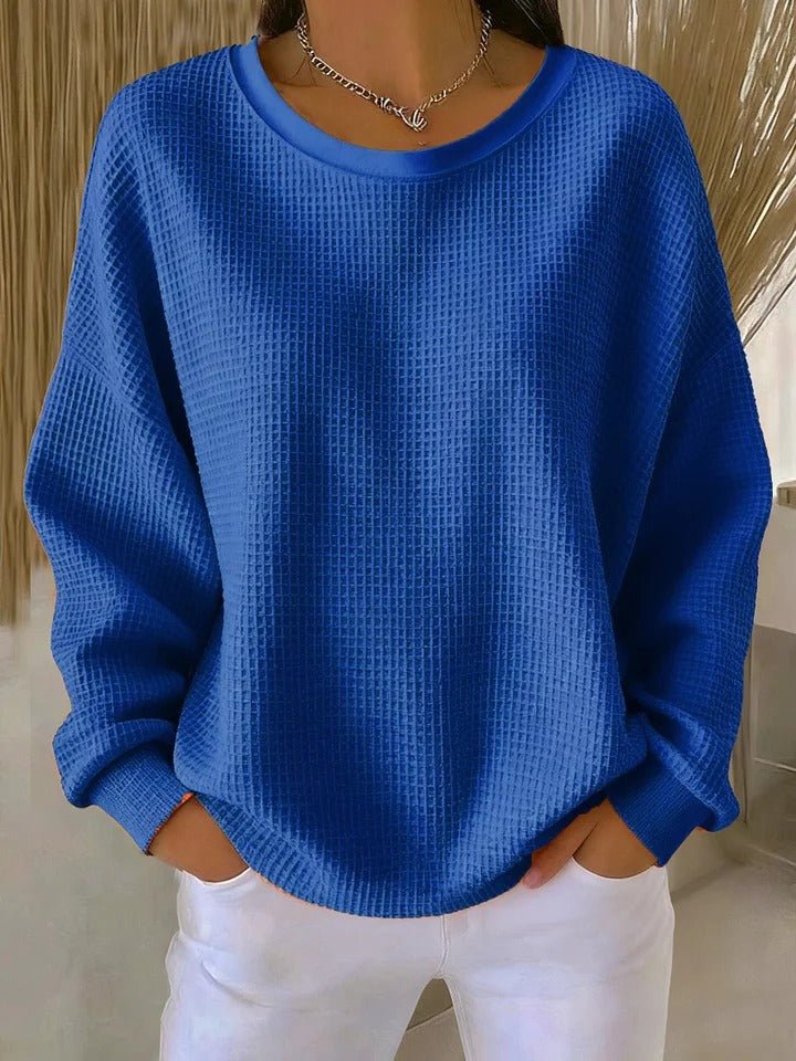 Willow | Women's Relaxed-Fit Textured Waffle-Knit Jumper