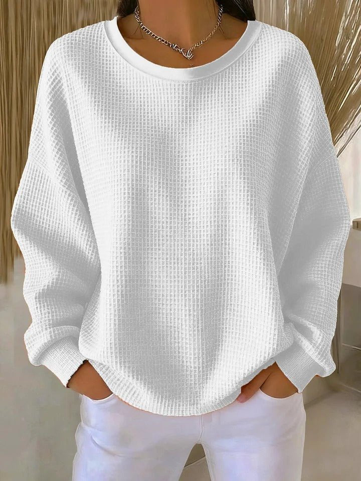 Willow | Women's Relaxed-Fit Textured Waffle-Knit Jumper