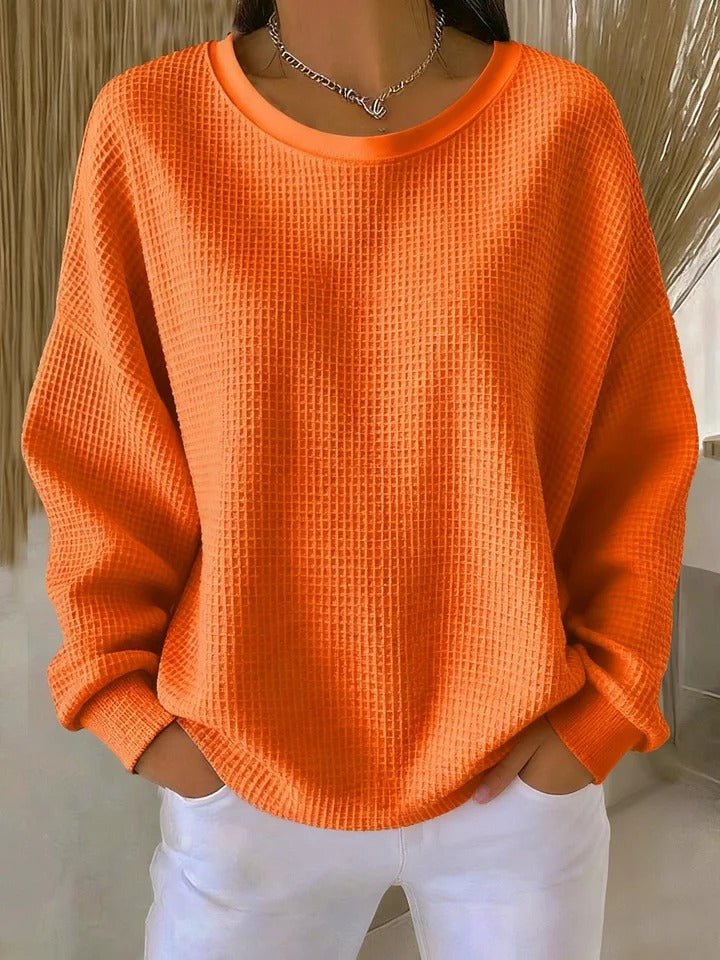 Willow | Women's Relaxed-Fit Textured Waffle-Knit Jumper