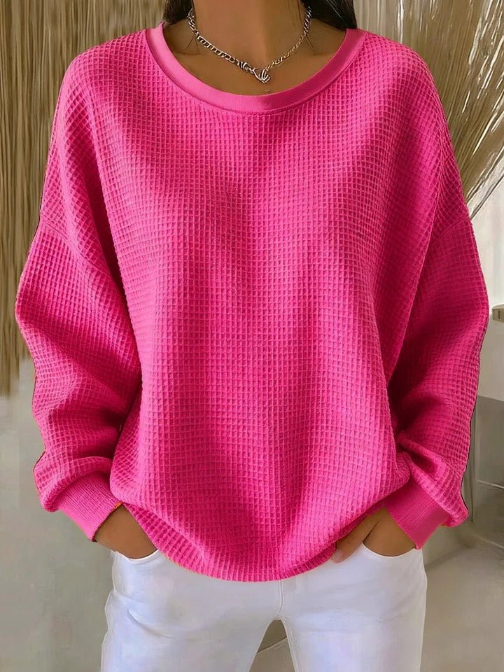 Willow | Women's Relaxed-Fit Textured Waffle-Knit Jumper