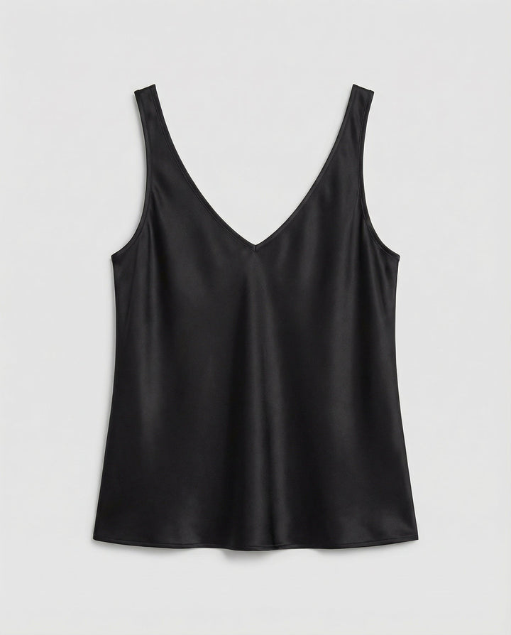 Ella | Women's Satin V-Neck Wide-Strap Camisole Top
