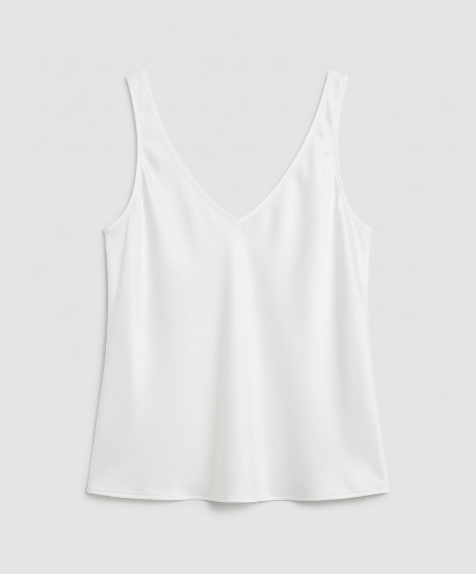 Ella | Women's Satin V-Neck Wide-Strap Camisole Top