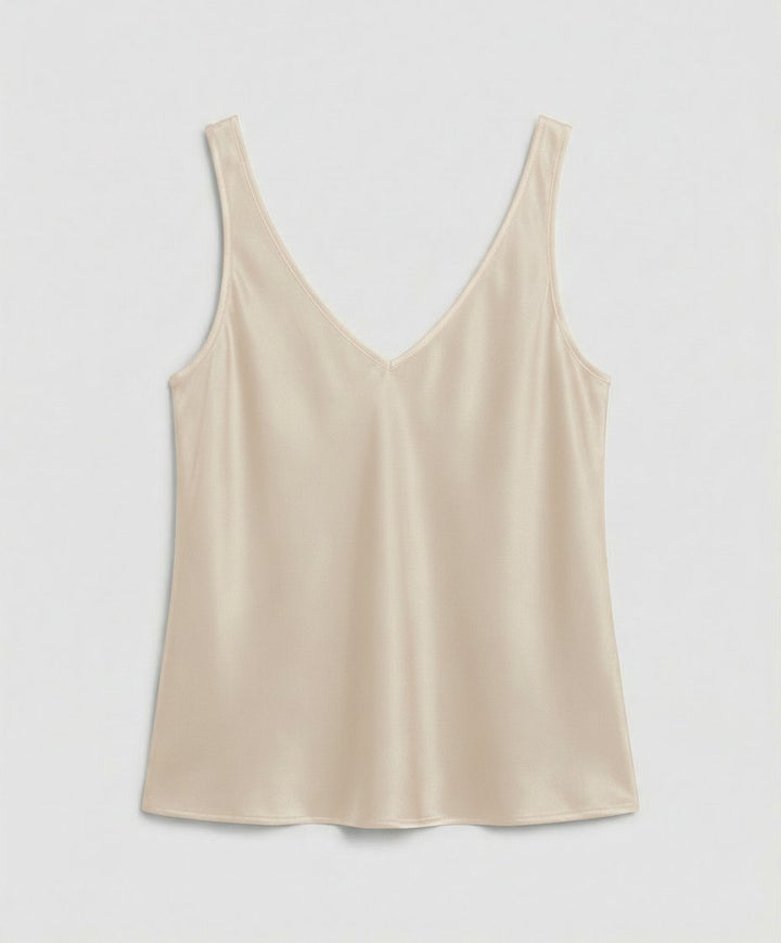 Ella | Women's Satin V-Neck Wide-Strap Camisole Top